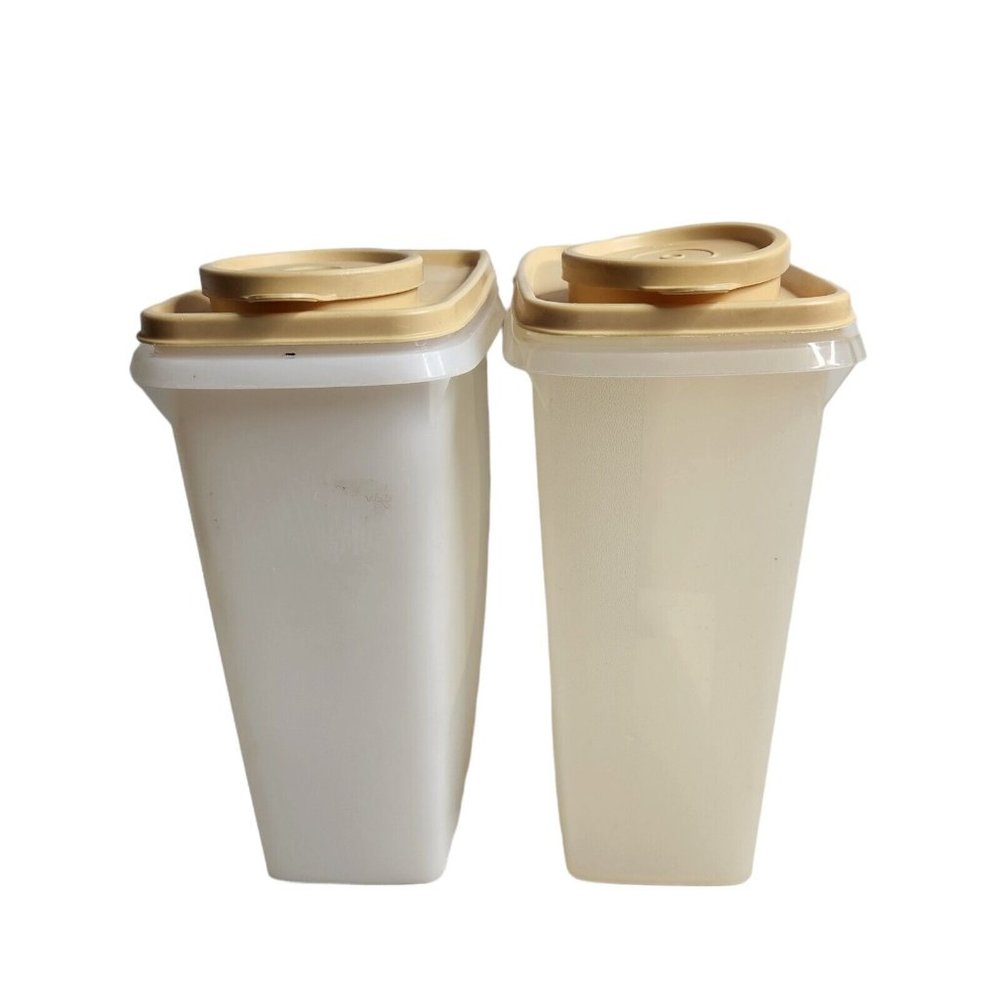 Lot of 2 Tupperware #469 Cereal Keeper 13 Cup Storage Containers with Lids